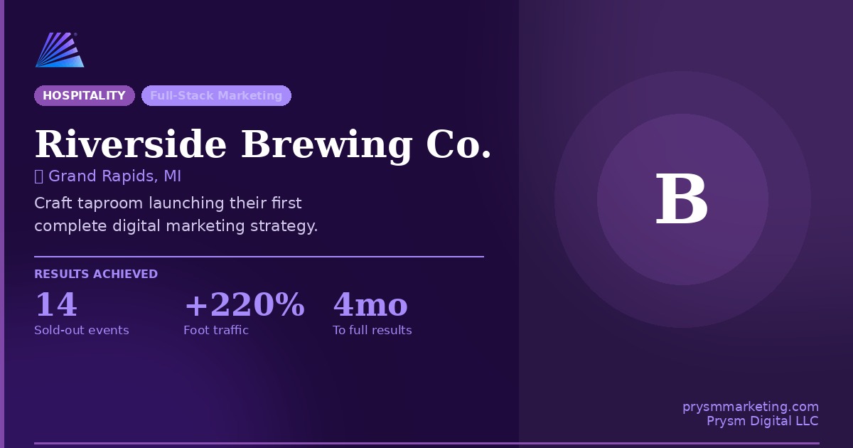 Riverside Brewing Co — full stack marketing Grand Rapids